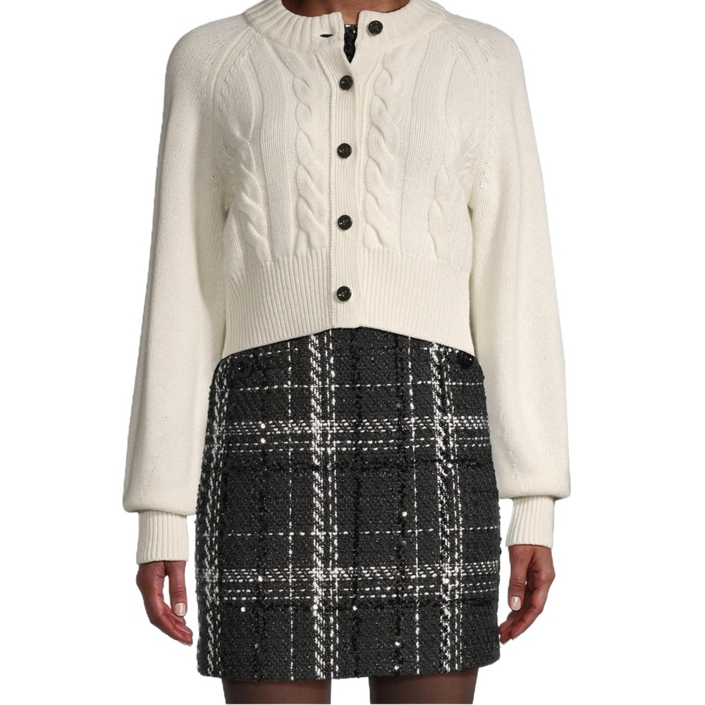 Toccin Rita Wool-Cashmere Cropped Cardigan NWT